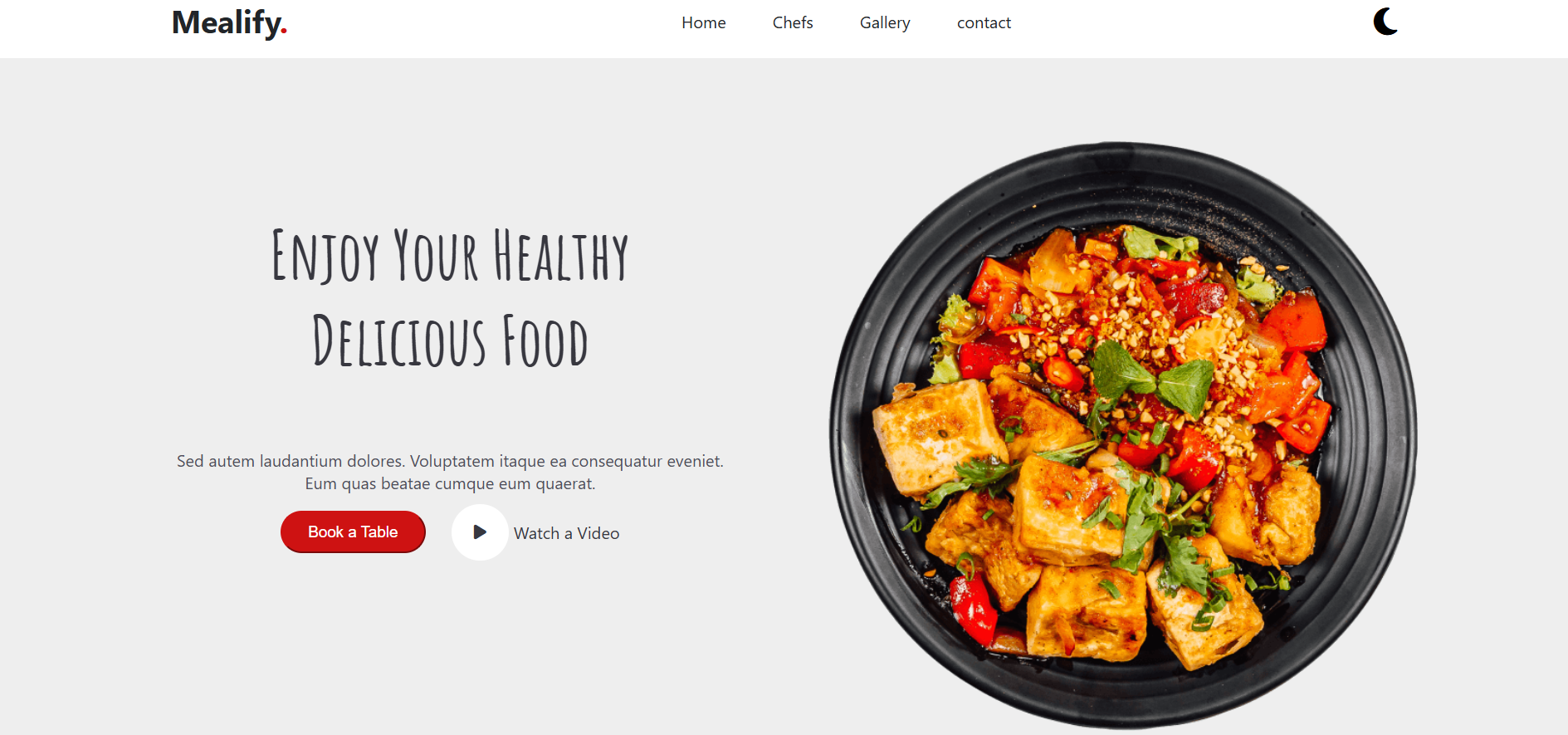 Mealify Website screenshot